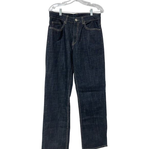 Zara Womens Jeans EU 40 US 8 Blue Straight Leg Dark Wash High Rise 8197/257 NWOT - Picture 3 of 9